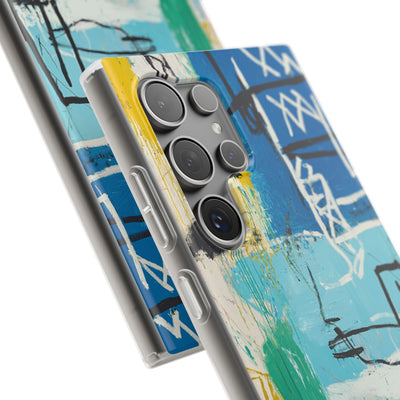 Azure Urban Scribble · Soft Phone Case for Samsung