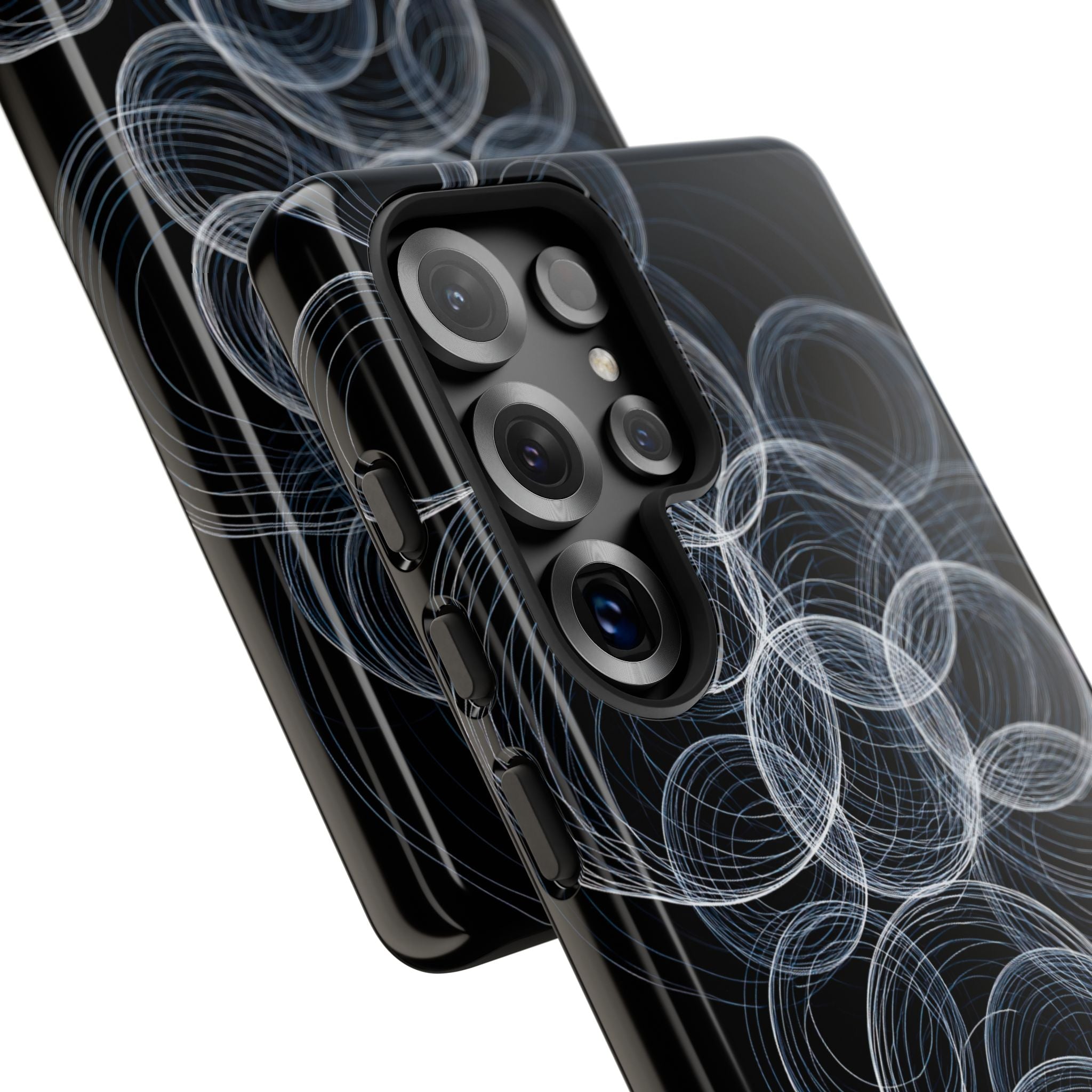 Black Tough Phone Case for Samsung - Frosted Ring Matrix