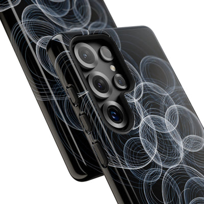 Black Tough Phone Case for Samsung - Frosted Ring Matrix