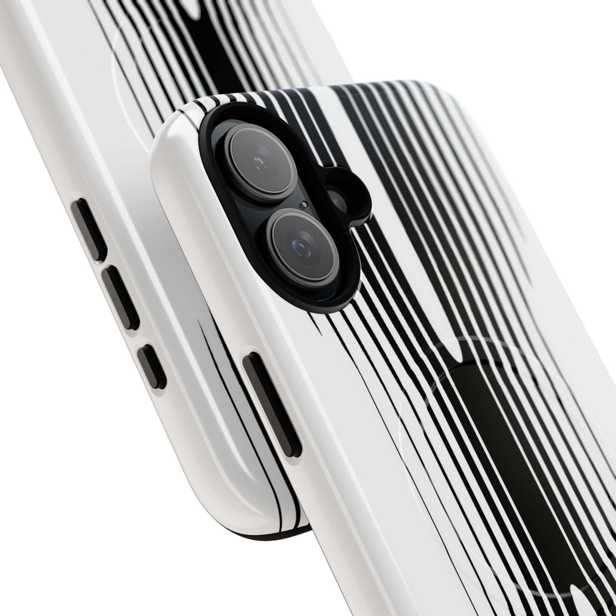White Tough 2.0 Magsafe Phone Case for iPhone - Kinetic Mono Distortion