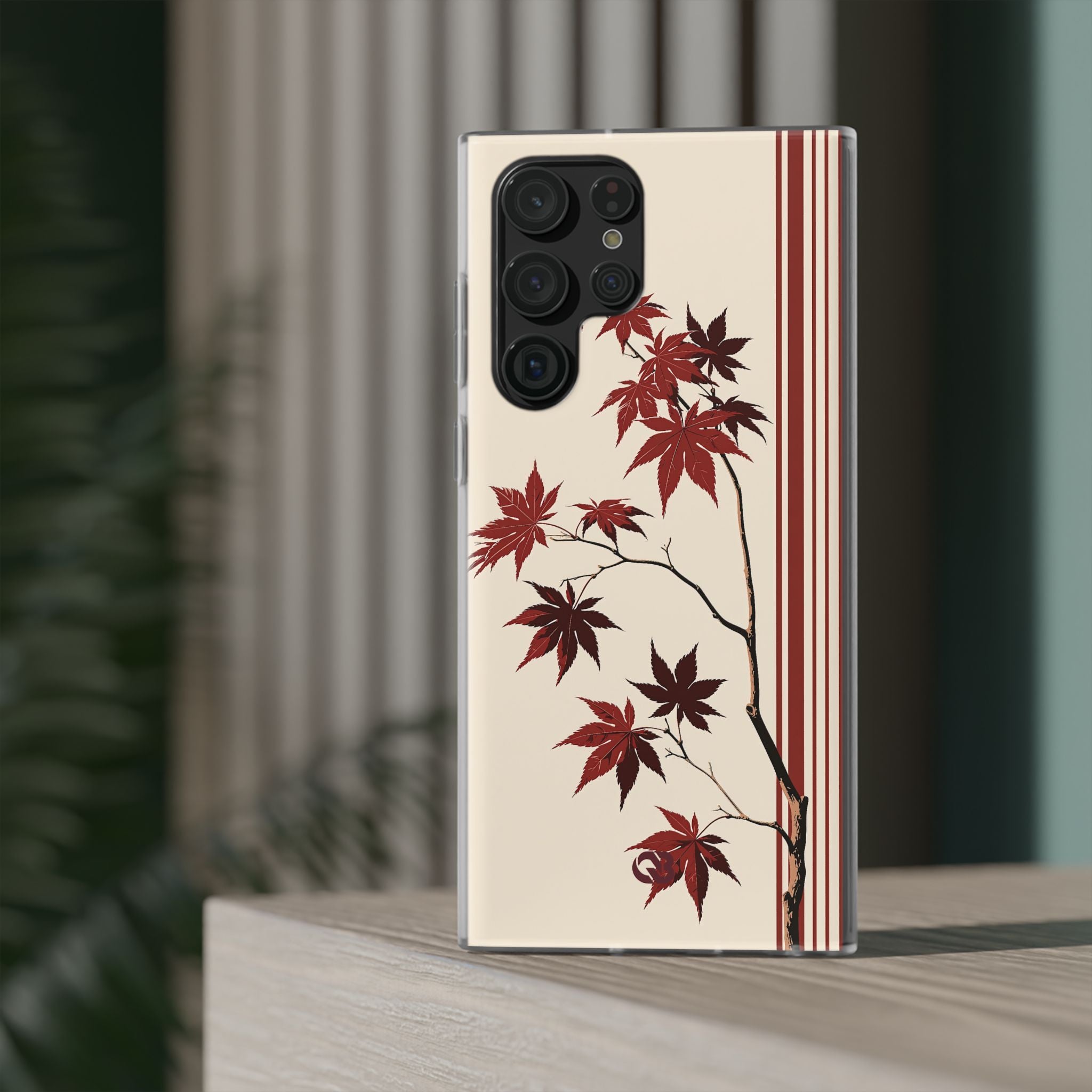 Red Lite Phone Case for Samsung - Crimson Momiji Stripe