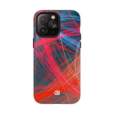 Neon Fiber Stream · Tough 2.0 Magnetic Phone Case for iPhone · Red