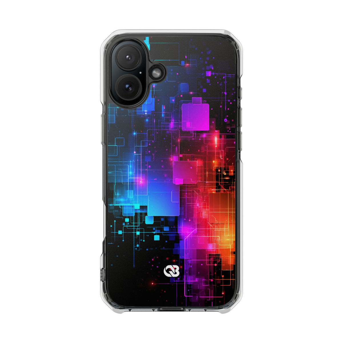 Spectral Circuit Grid · Clear Impact Magnetic Phone Case for iPhone · Black