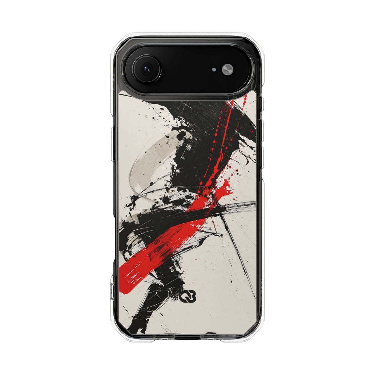 Crimson Sumi Slash · Clear Impact Magnetic Phone Case for iPhone · White