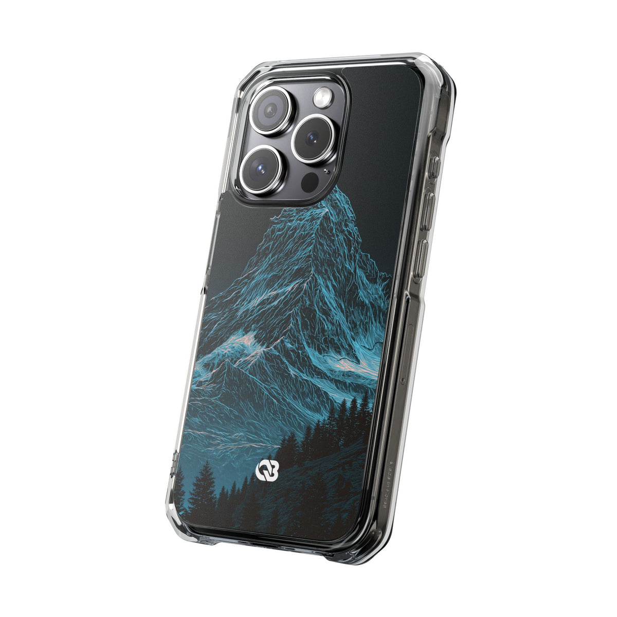 Glacial Alpine Peak · Clear Impact Magnetic Phone Case for iPhone · Blue