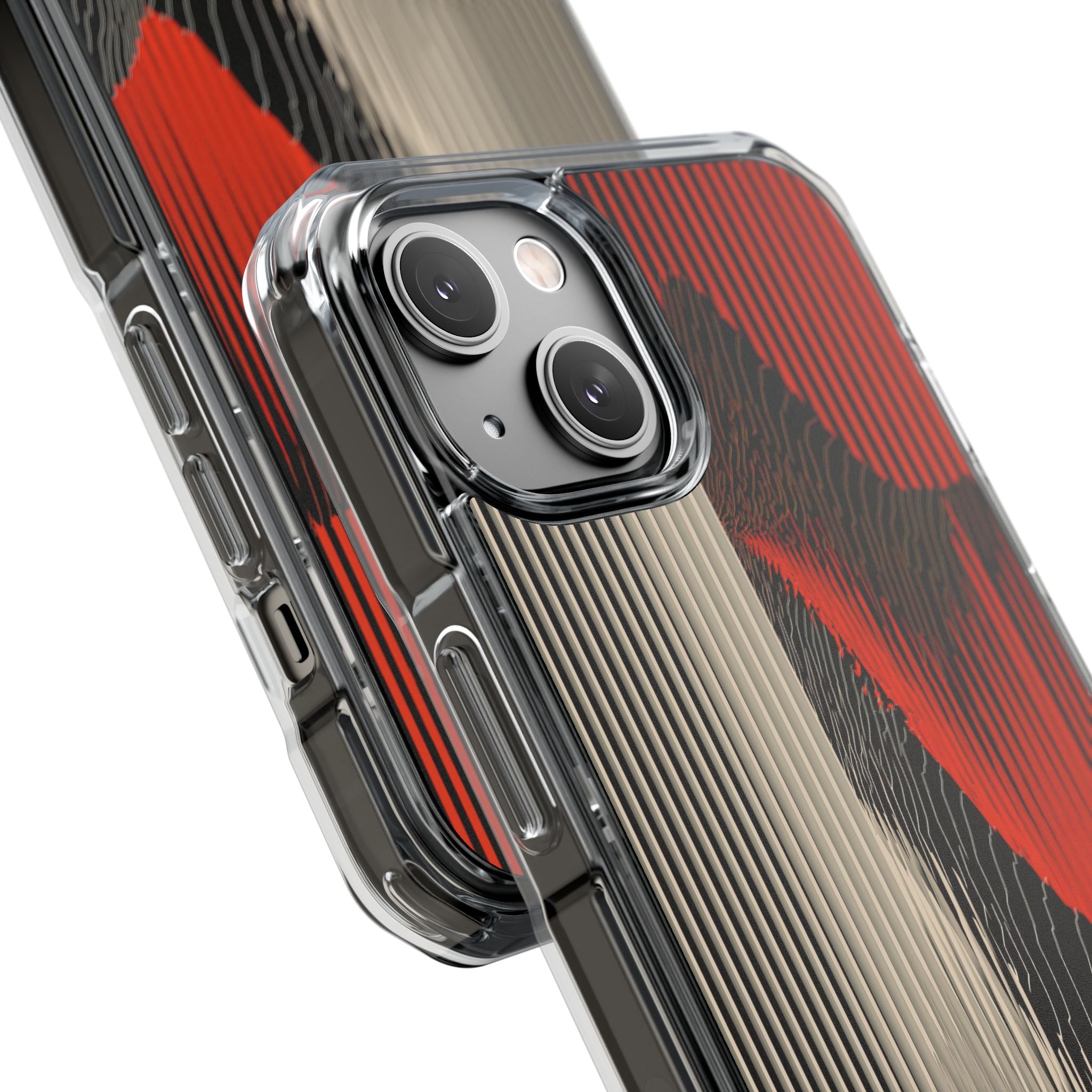 Red Impact MagSafe Phone Case for iPhone - Crimson Pulse Topo