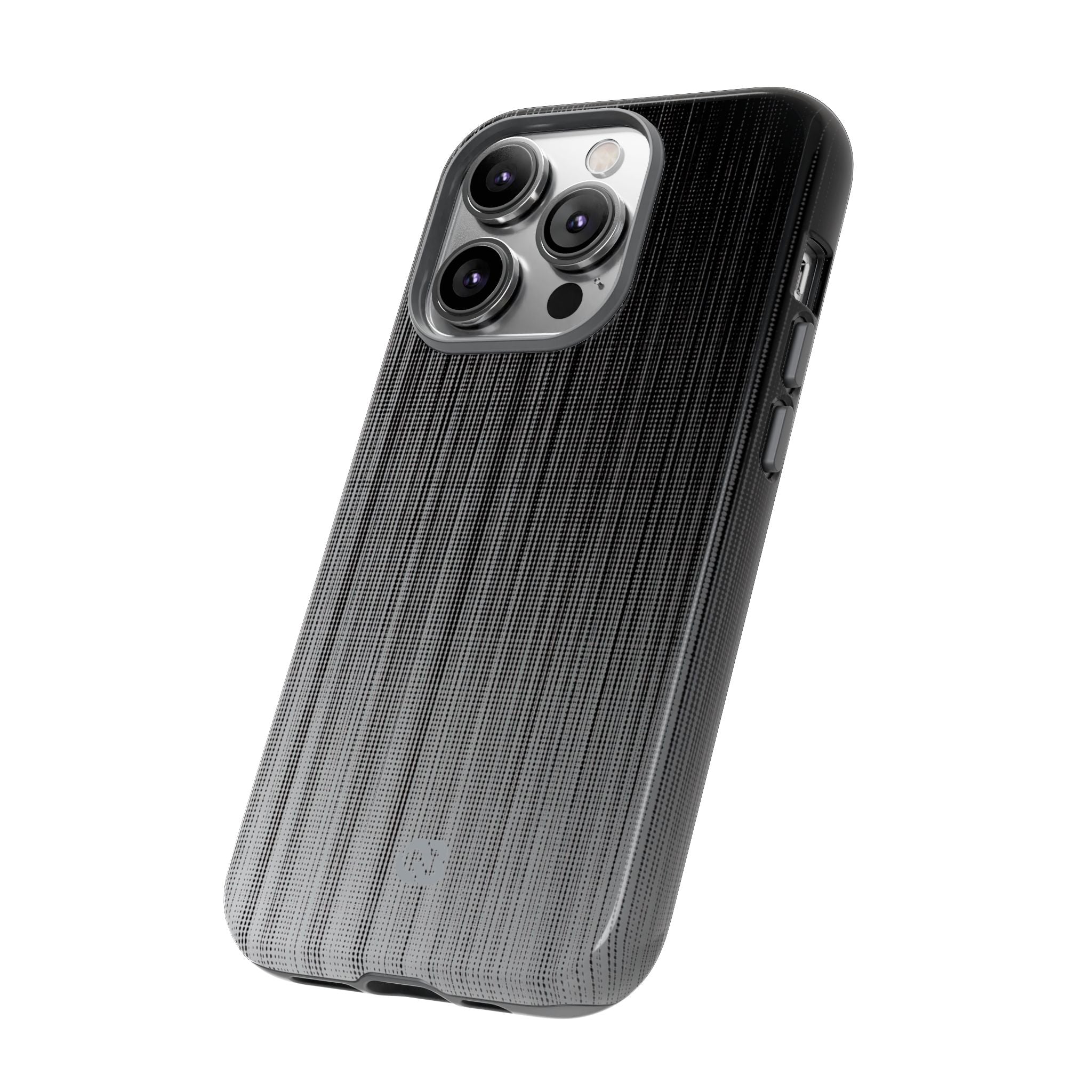 Grey Tough Phone Case for iPhone - Static Vertical Dither