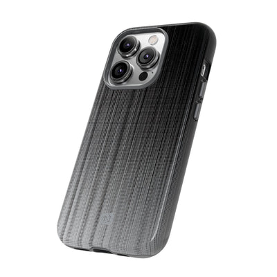 Grey Tough Phone Case for iPhone - Static Vertical Dither