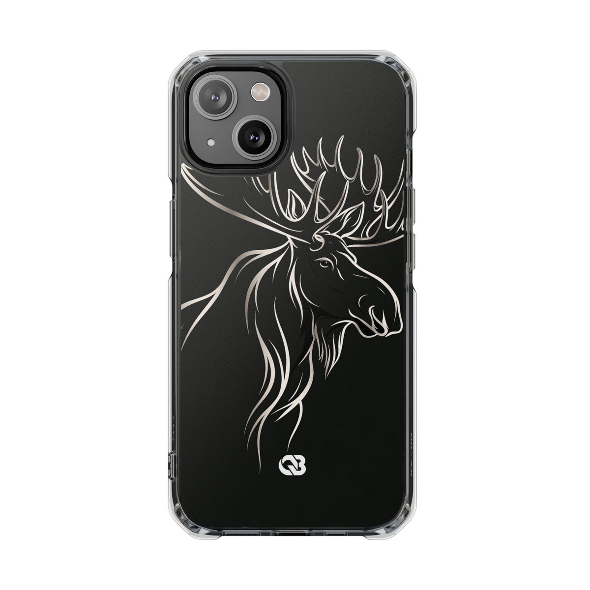 Nordic Moose Contour · Clear Impact Magnetic Phone Case for iPhone · Black