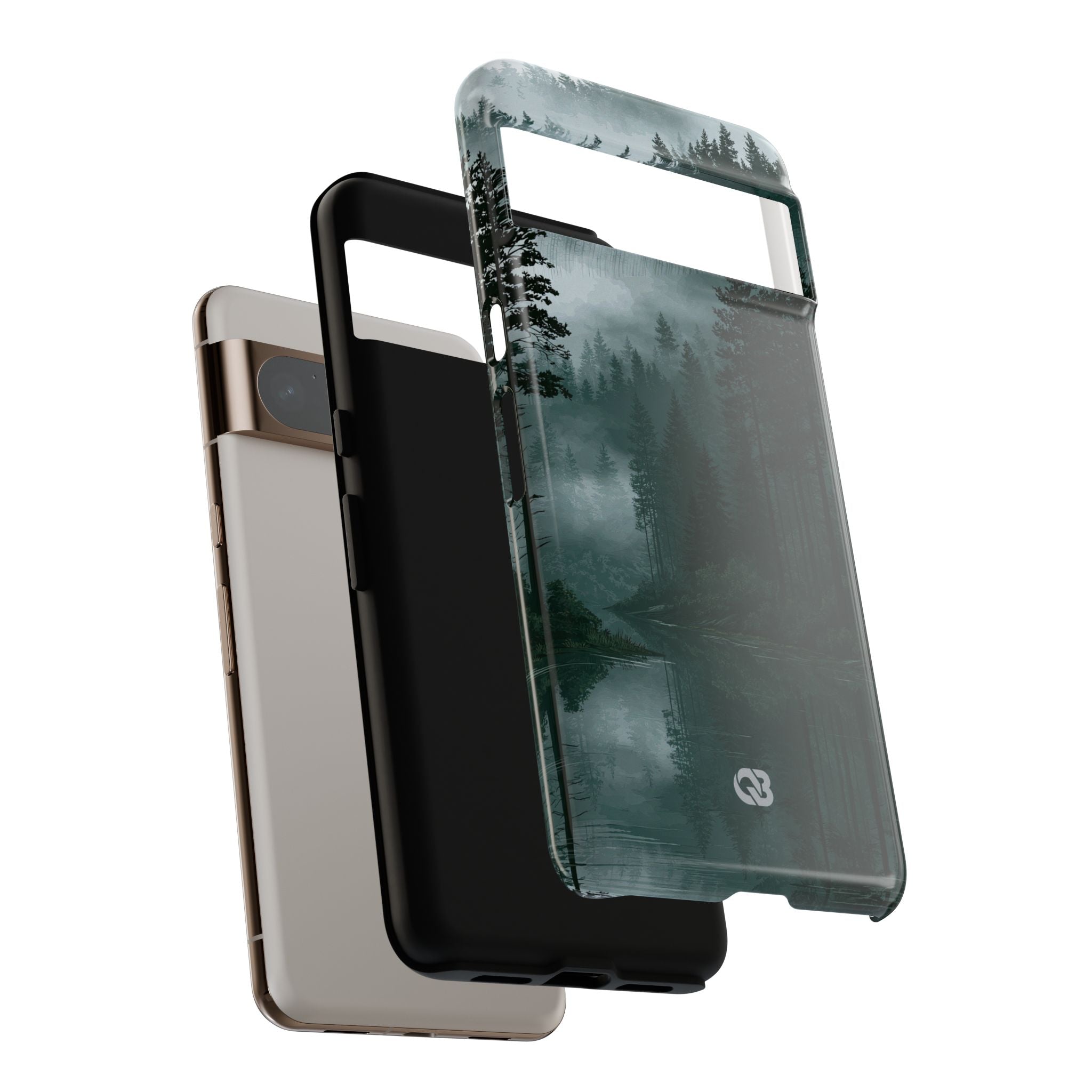 Green Tough Phone Case for Google Pixel - Misty Evergreen Mirror