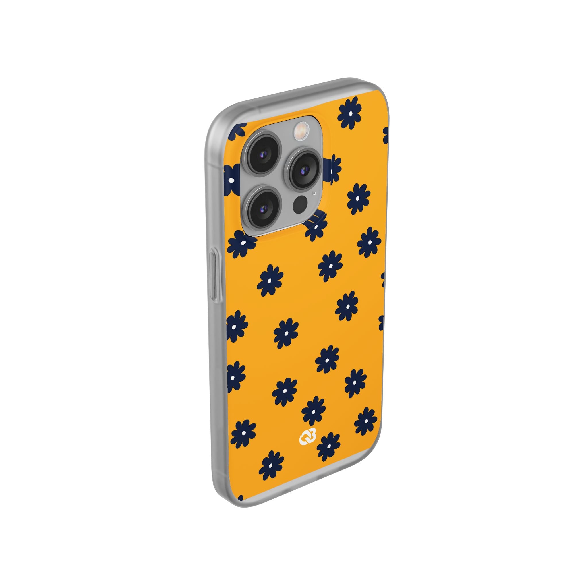 Navy Daisy Mustard · Soft Phone Case for iPhone