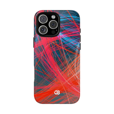 Neon Fiber Stream · Tough 2.0 Magnetic Phone Case for iPhone · Red