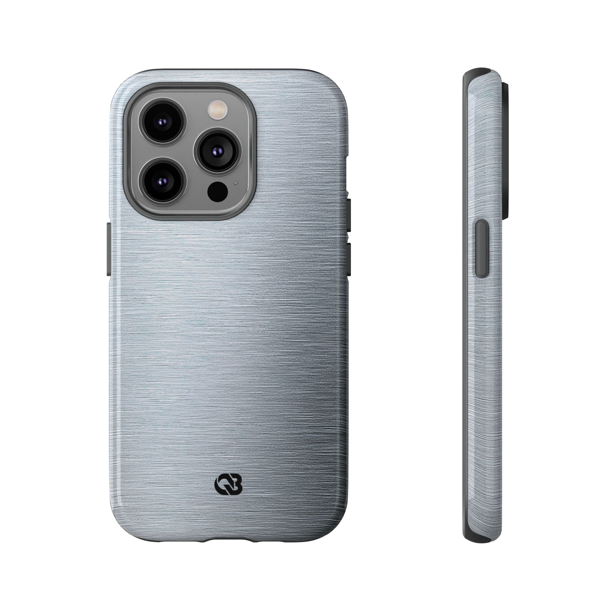 Silver Tough Phone Case for iPhone - Satin Chrome Grain