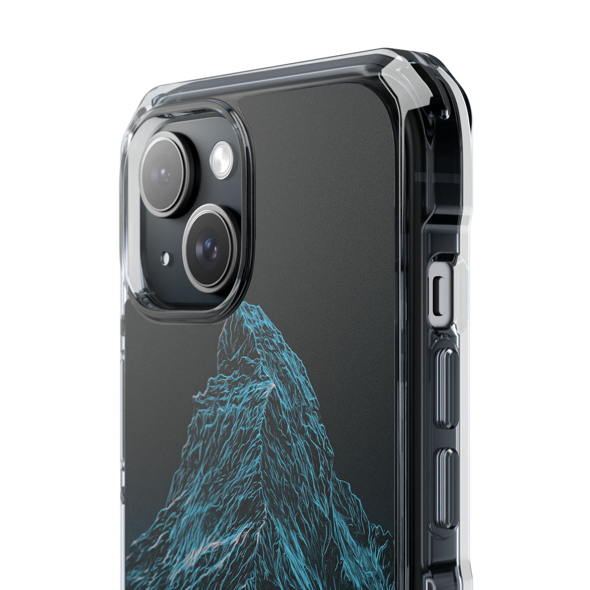 Glacial Alpine Peak · Clear Impact Magnetic Phone Case for iPhone · Blue