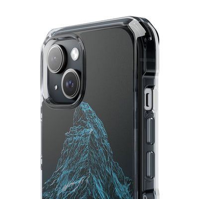 Glacial Alpine Peak · Clear Impact Magnetic Phone Case for iPhone · Blue