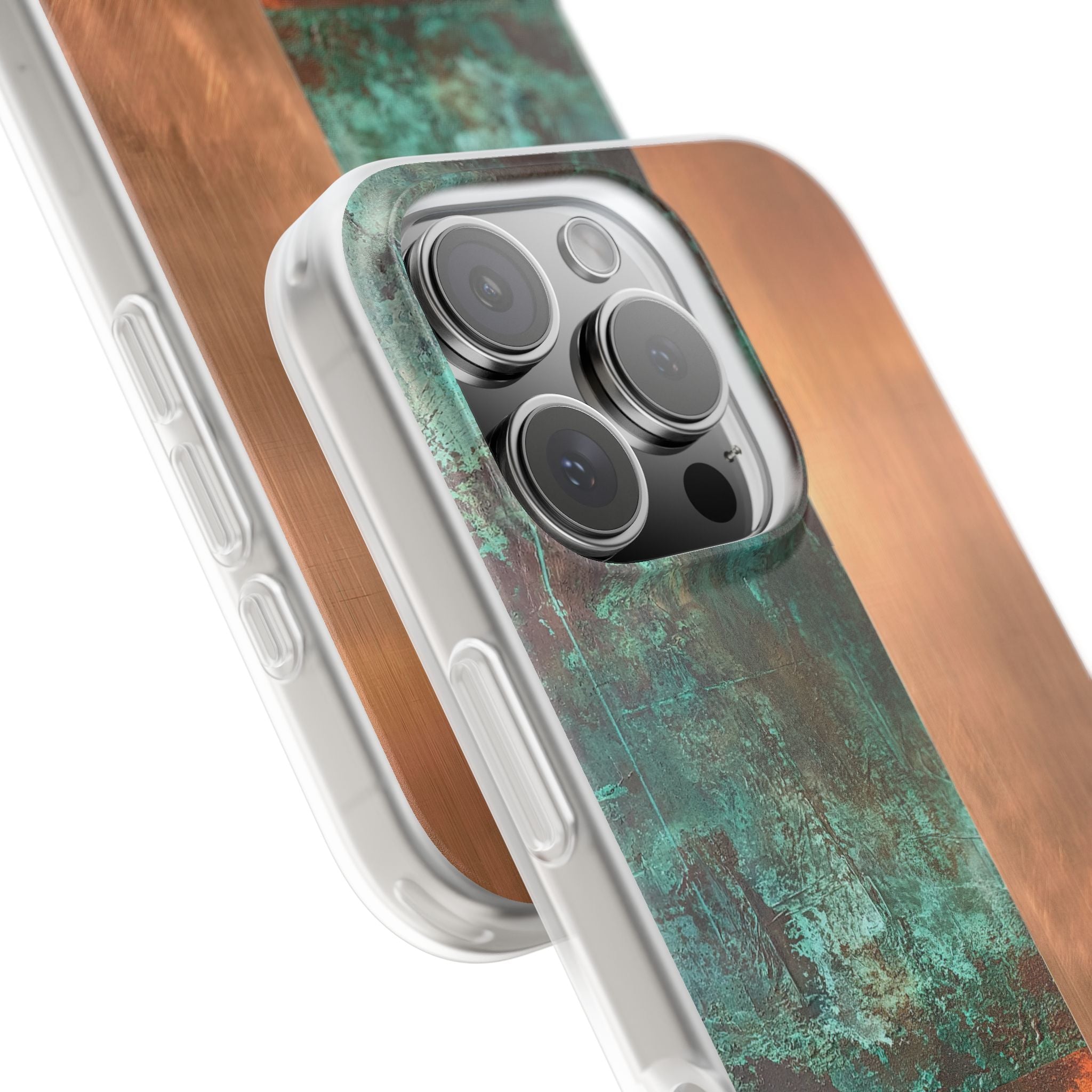 Teal Lite Phone Case for iPhone - Verdigris Copper Slab