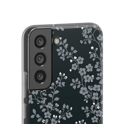 Black Lite Phone Case for Samsung - Midnight Slate Blossom