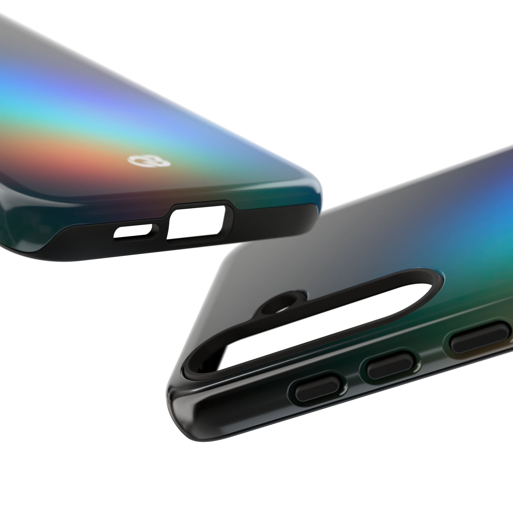 Black Tough Phone Case for Samsung - Electric Prism Grain