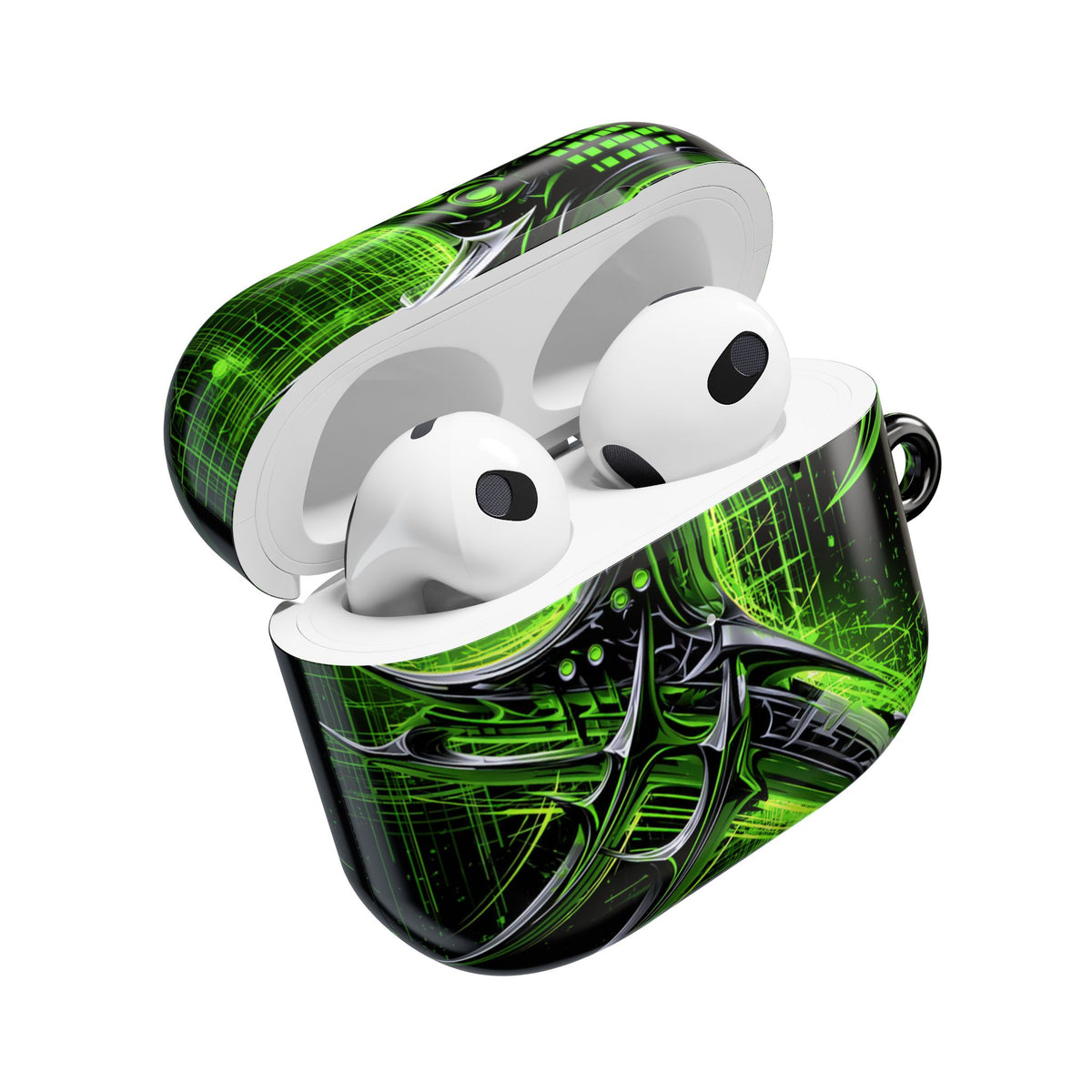 Cyber Sigil Grid · Hard Case for AirPods & AirPods Pro · Green