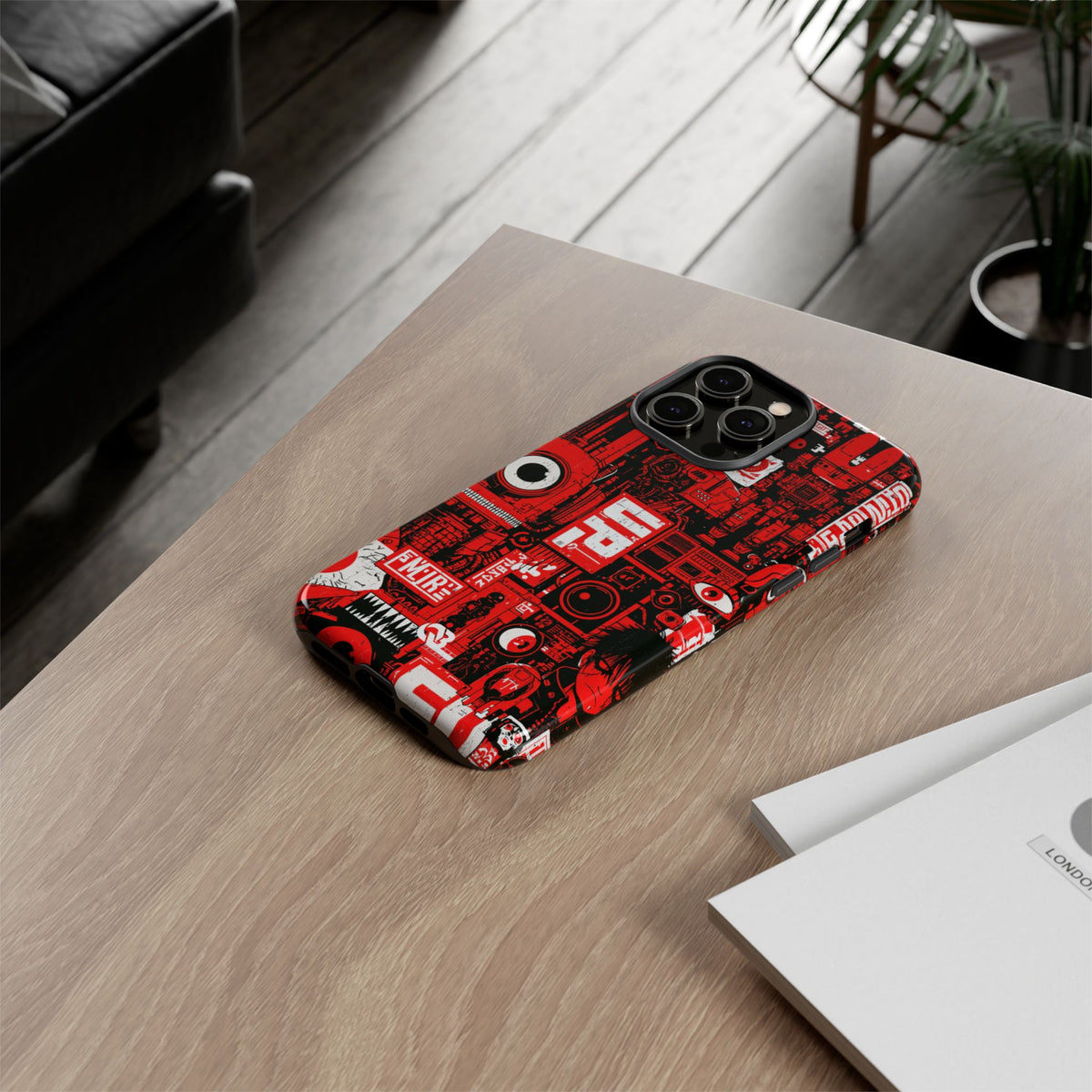 Neo Mecha Collage · Tough Phone Case for iPhone · Red