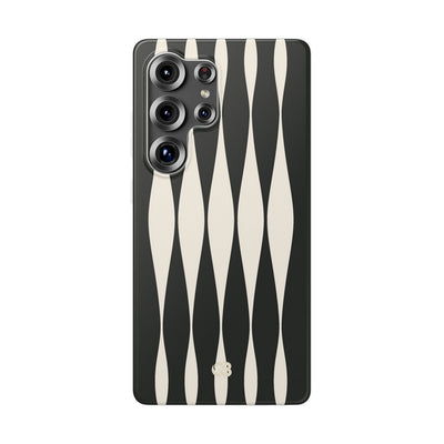 Black Lite Phone Case for Samsung - Ivory Spindle Grid