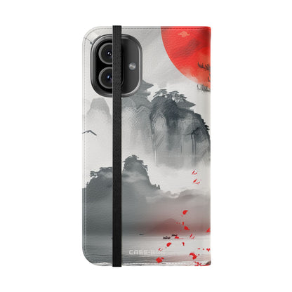 Red Sun Serenity - iPhone 16 Plus Case - Wallet