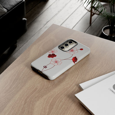 Red Tough Phone Case for Samsung - Kyoto Ember Bloom