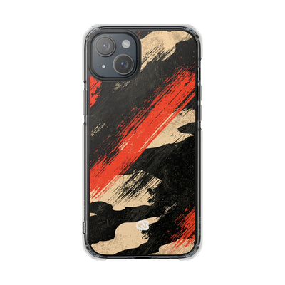Urban Slash Camo · Clear Impact Magnetic Phone Case for iPhone · Black