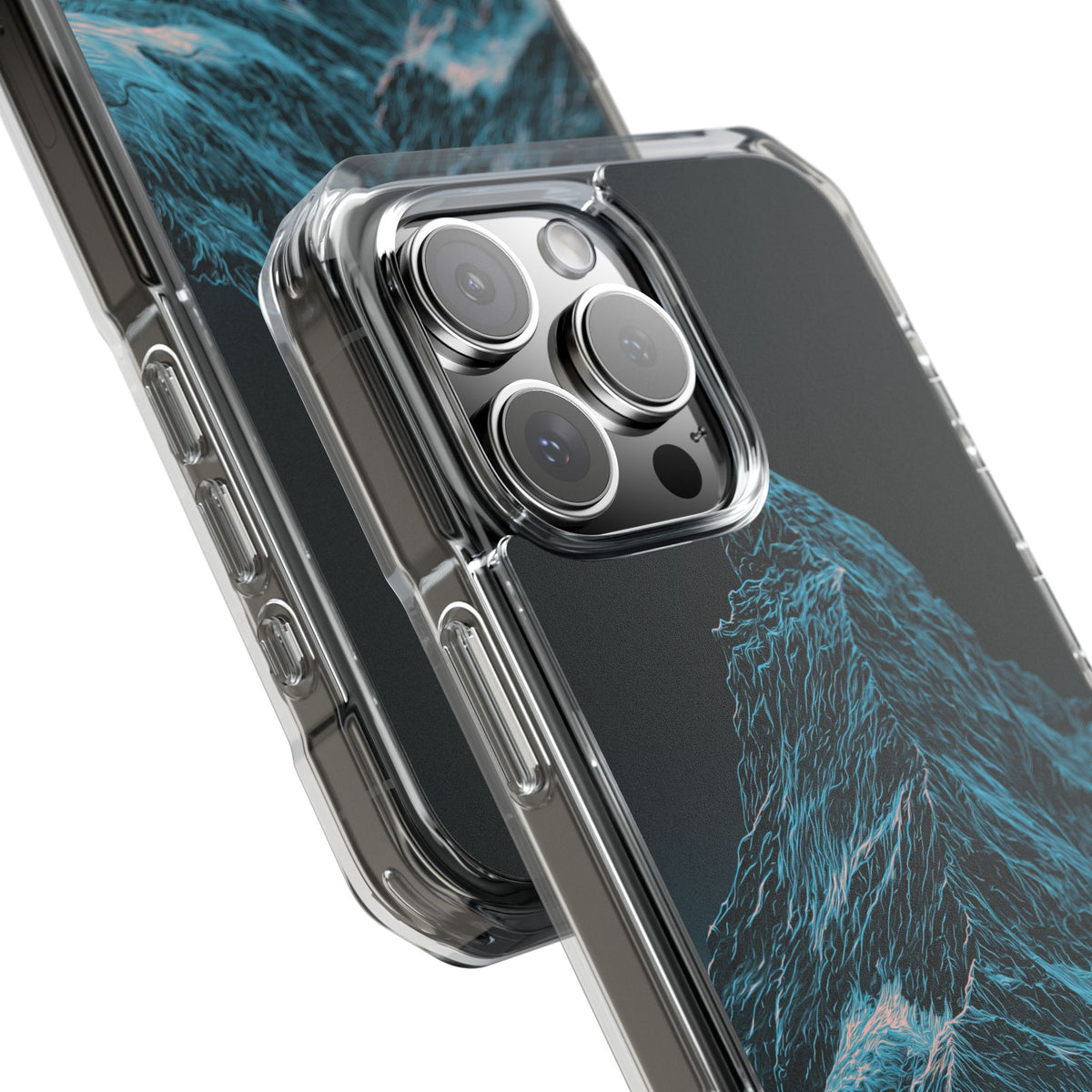 Glacial Alpine Peak · Clear Impact Magnetic Phone Case for iPhone · Blue