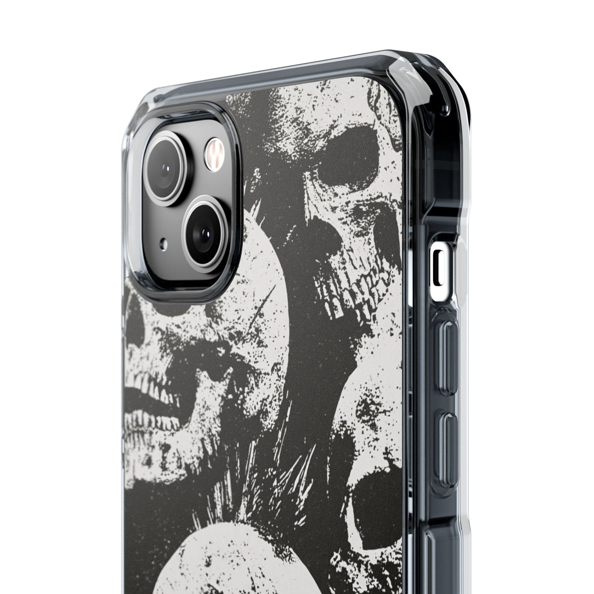Punk Skull Riot · Clear Impact Magnetic Phone Case for iPhone · Black