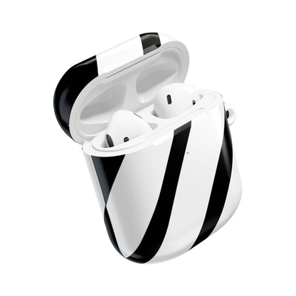 Diagonal Stripes BlackWhite - AirPods Case