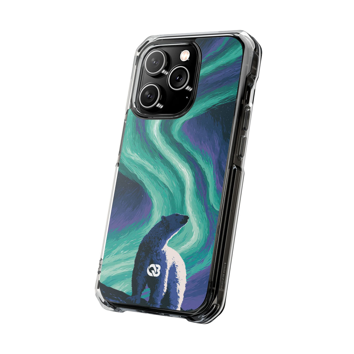 Arctic Aurora Bear · Clear Impact Magnetic Phone Case for iPhone · Teal
