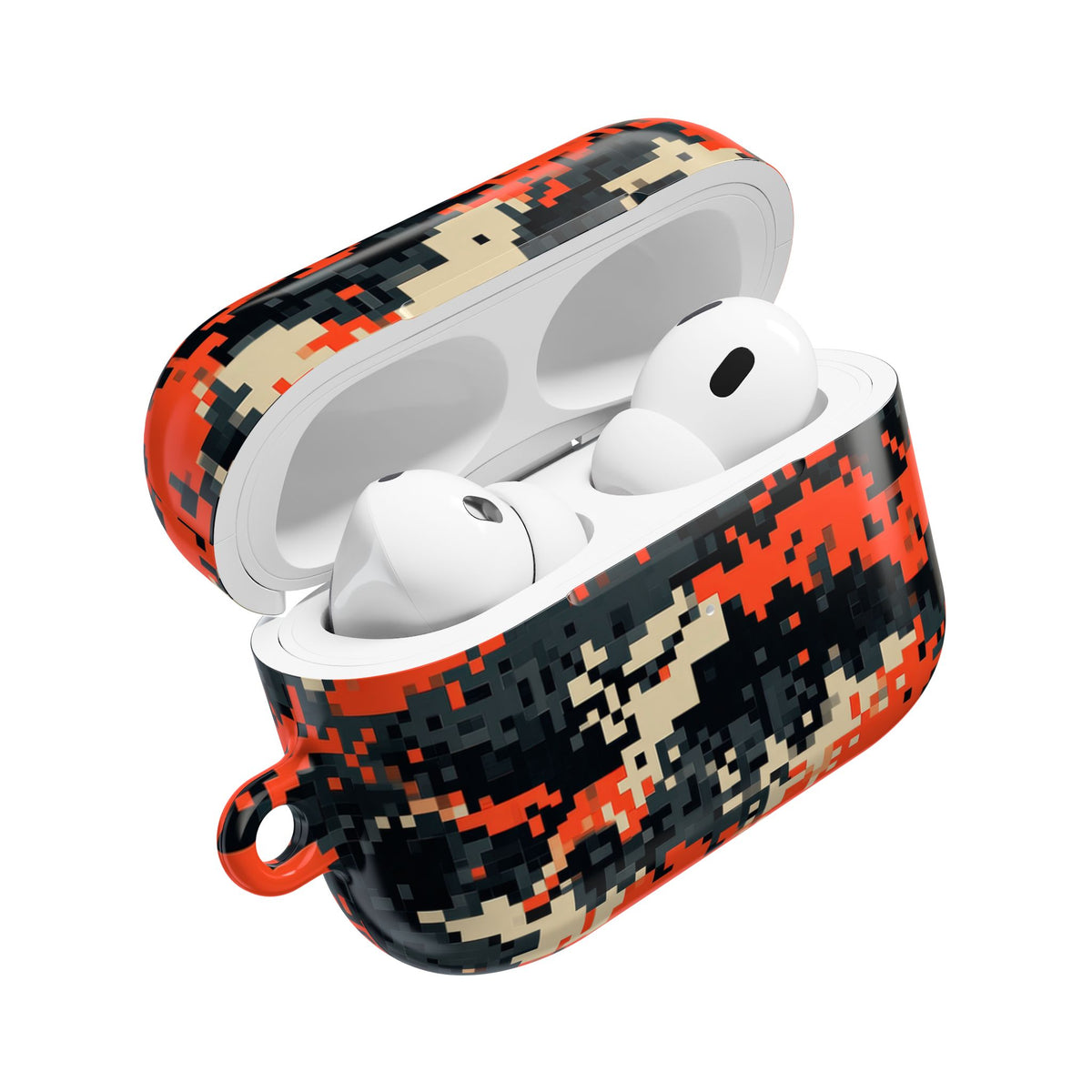 Signal Pixel Camo · Hard Case for AirPods & AirPods Pro · Orange