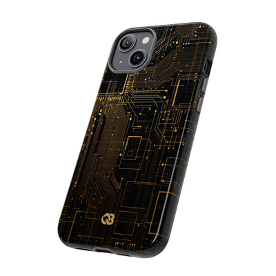 Gold Tough Phone Case for iPhone - Amber Core Mainframe