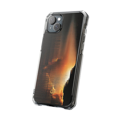 Luminous Grid · Clear Impact Magnetic Phone Case for iPhone · Black