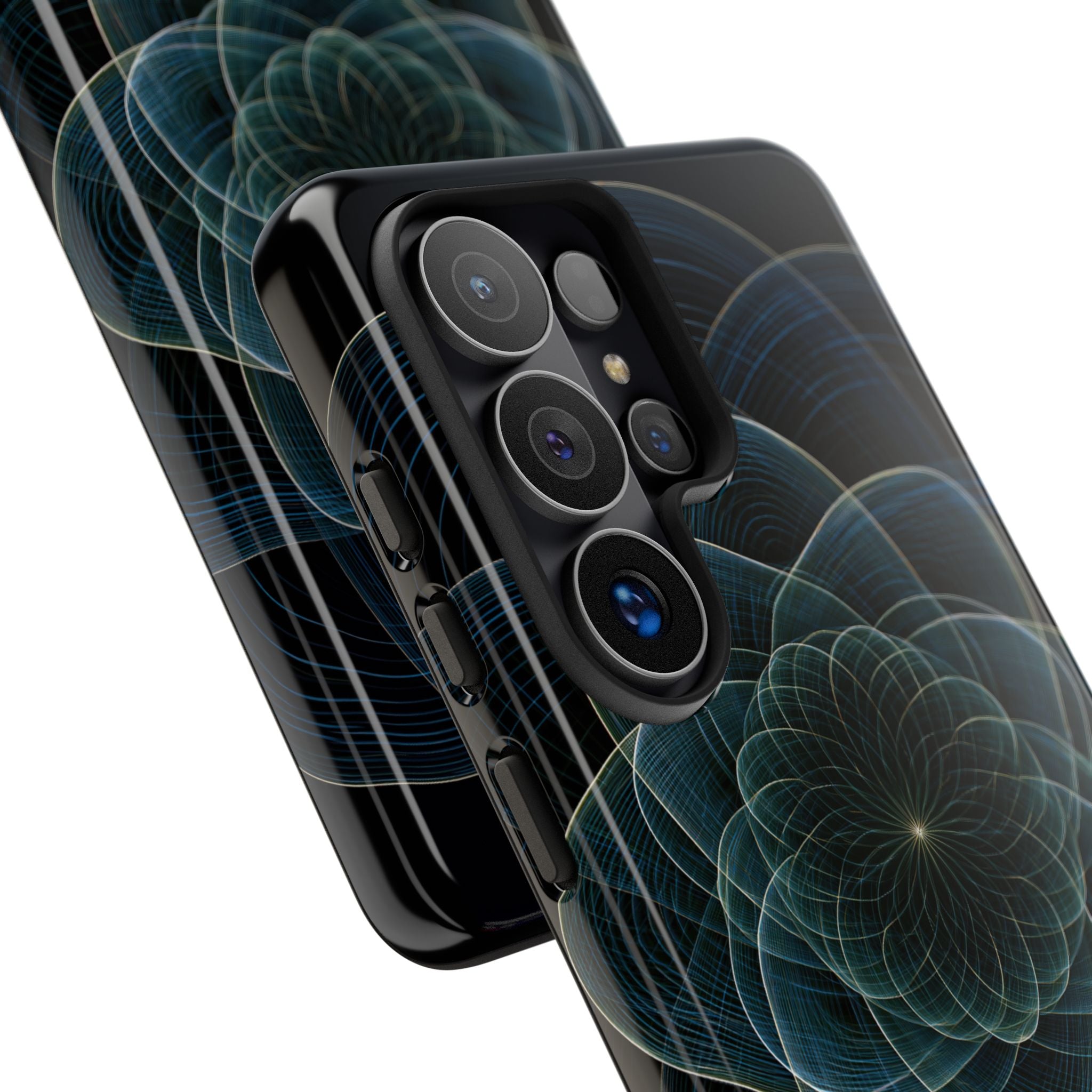 Blue Tough Phone Case for Samsung - Celestial Wireframe Bloom