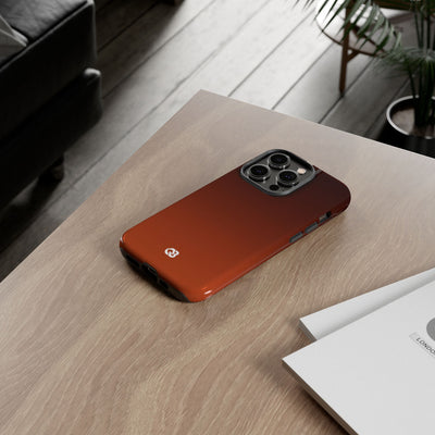Orange Tough Phone Case for iPhone - Obsidian Ember Fade
