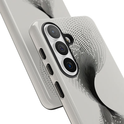 White Tough Phone Case for Samsung - Linear Torsion Grid