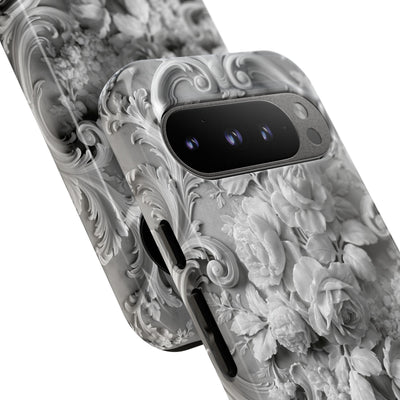 Rococo Marble Rose · Tough Phone Case for Pixel ·  White