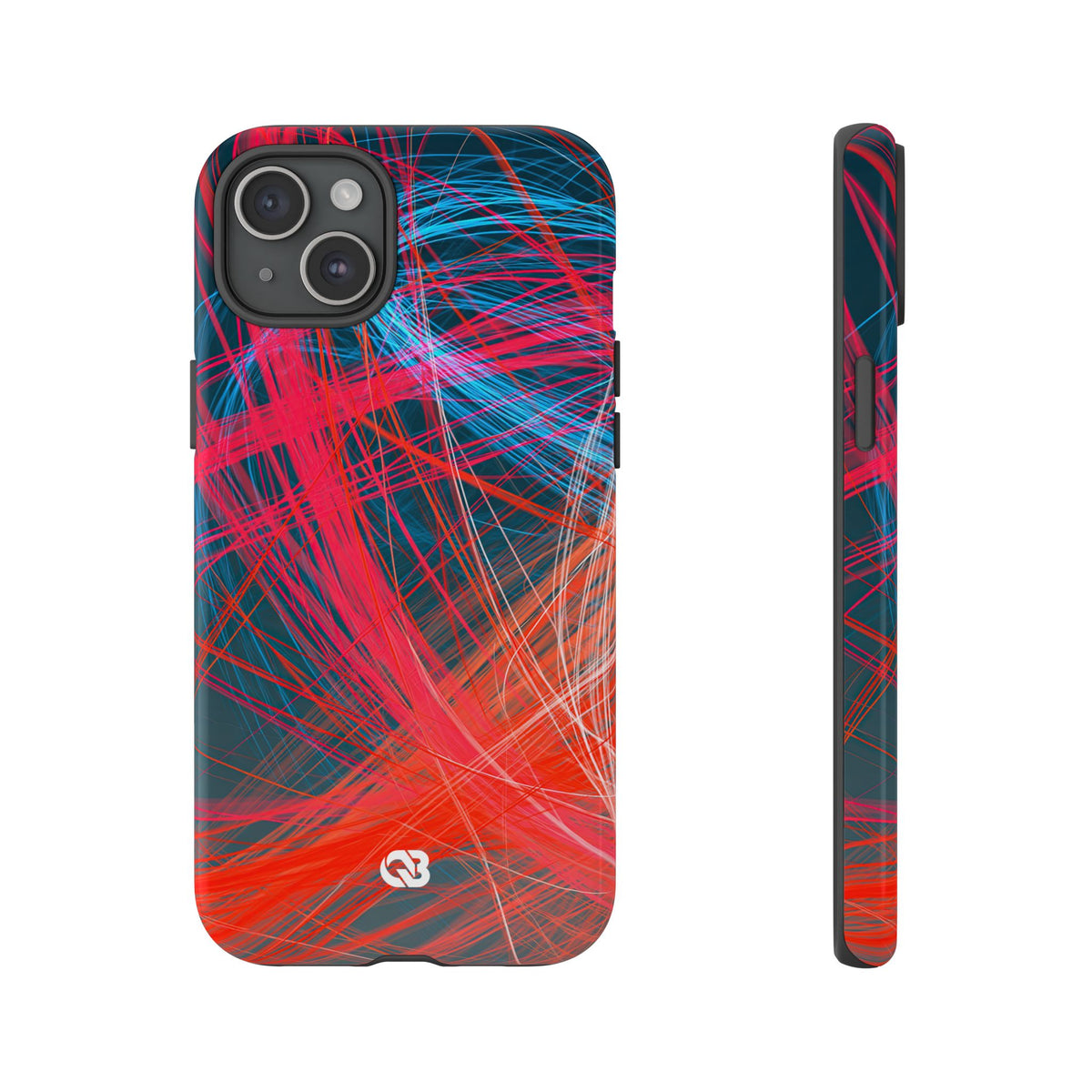 Neon Fiber Stream · Tough Phone Case for iPhone · Red