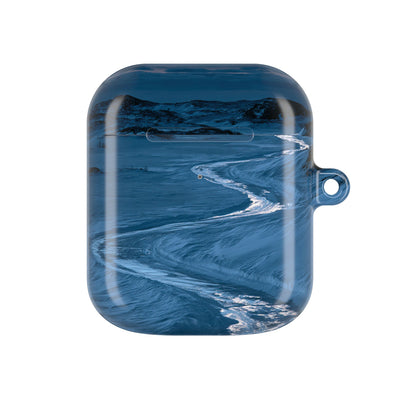 Arctic Moon Drift · Hard Case for AirPods & AirPods Pro · Blue