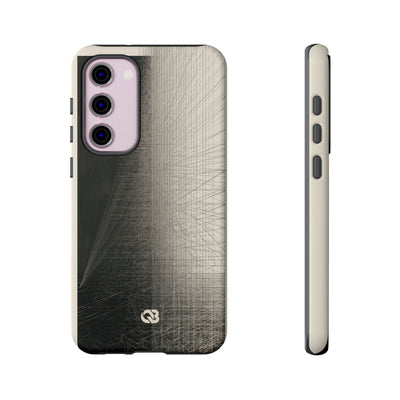 Beige Tough Phone Case for Samsung - Brutalist Graphite Grid