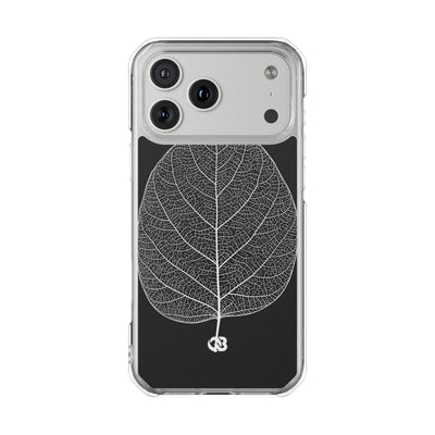 Black Impact MagSafe Phone Case for iPhone - Bleached Leaf Lattice
