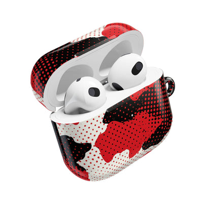 Crimson Halftone Camo · Hard Case for AirPods & AirPods Pro · Red
