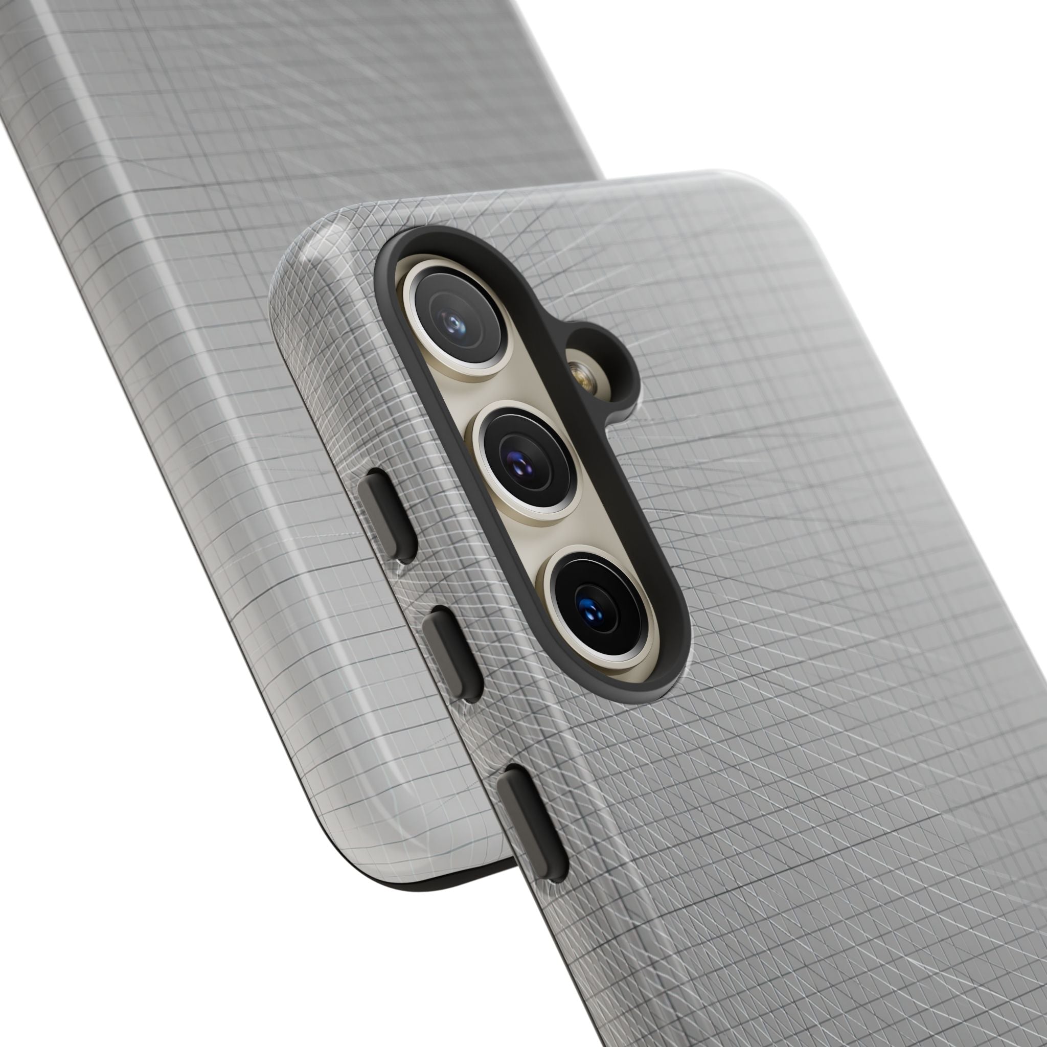 Grey Tough Phone Case for Samsung - Chrome Mesh Warp