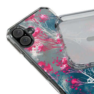 Cyber Blossom · Clear Impact Magnetic Phone Case for iPhone · Teal