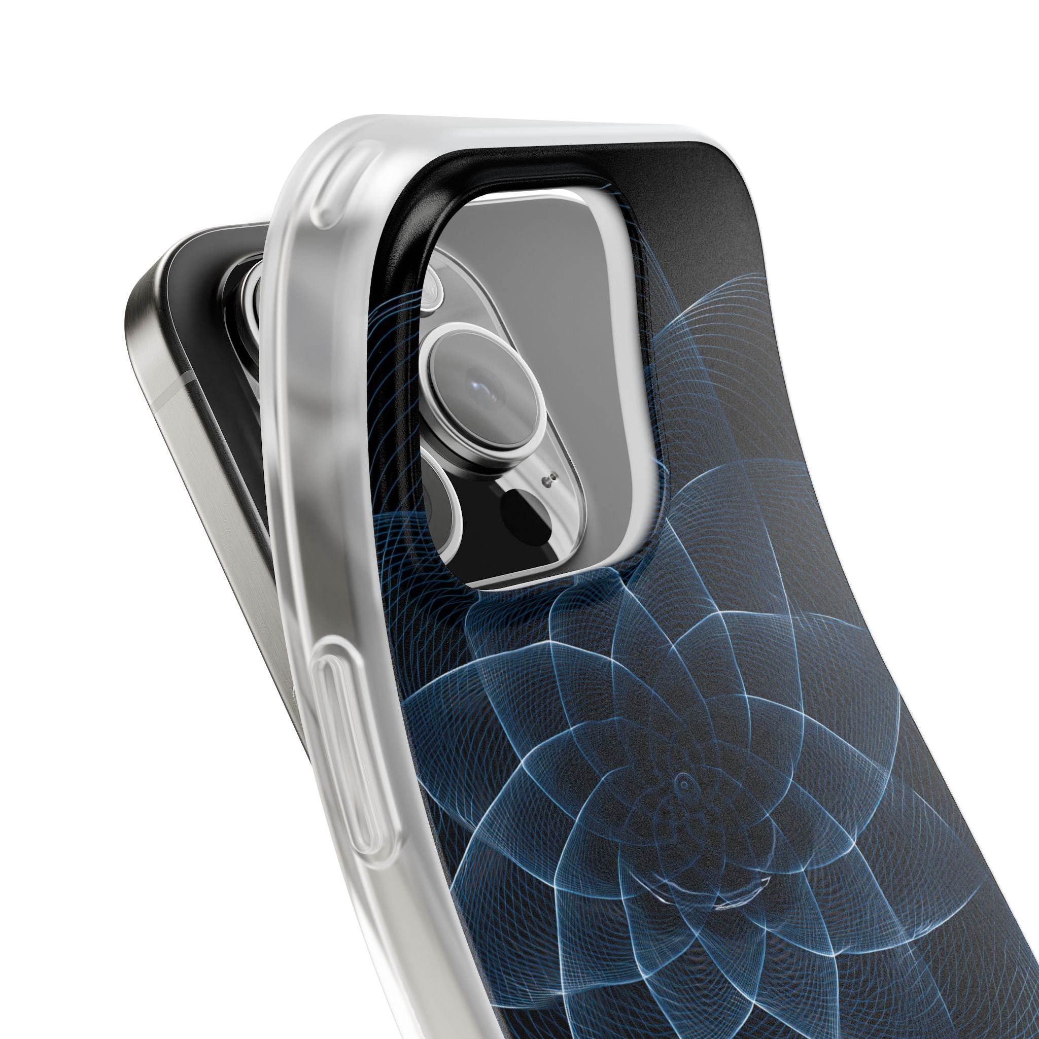 Blue Lite Phone Case for iPhone - Cobalt Geometric Bloom