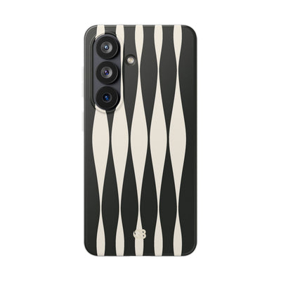 Black Lite Phone Case for Samsung - Ivory Spindle Grid