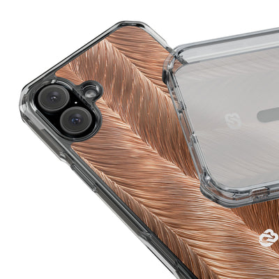 Rose Gold Weave · Clear Impact Magnetic Phone Case for iPhone · Brown