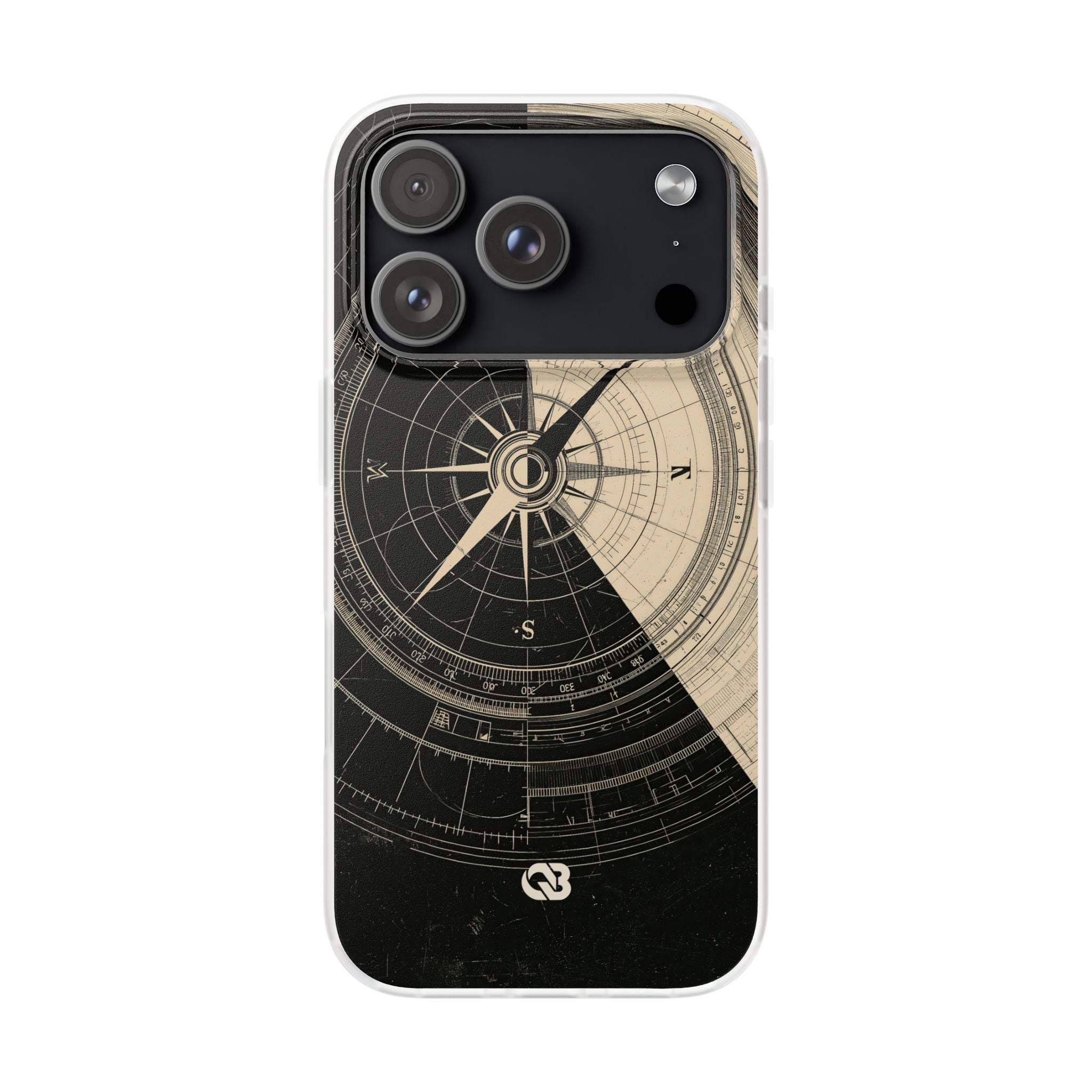 Beige Lite Phone Case for iPhone - Obsidian Nautical Blueprint